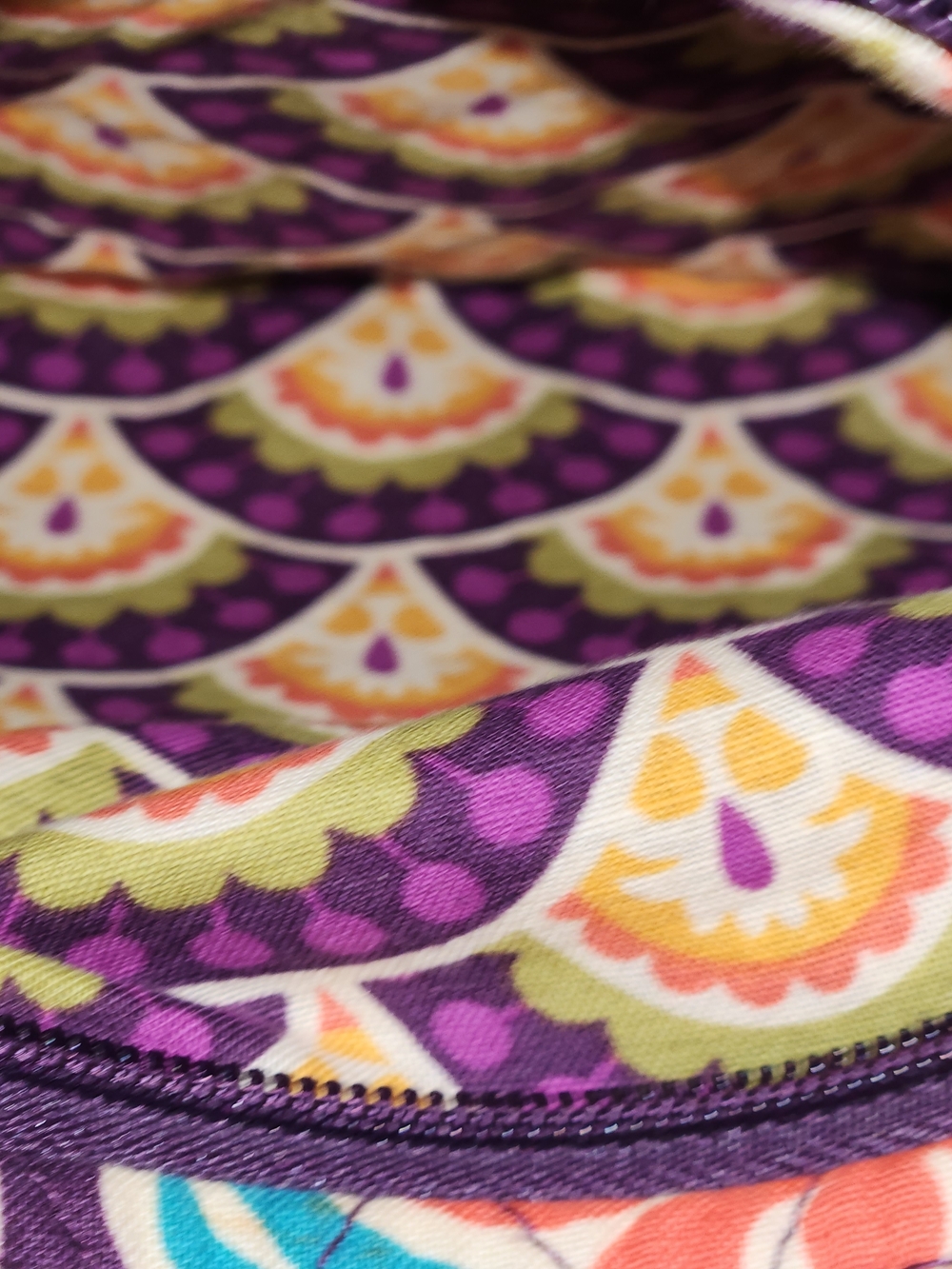 Vera Bradley Purple Quilted Crossbody Bag with Floral Paisley Print - Picture 7 of 7